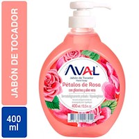 Jabón Líquido AVAL Petalos de Rosas Frasco 400 ml